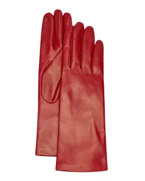 4 Button Cashmere Lined Gloves in Rouge