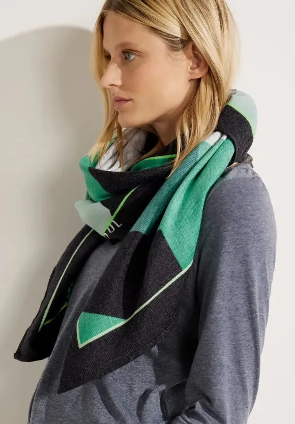 572284- Easy Green Print Cosy Loop Scarf - Cecil