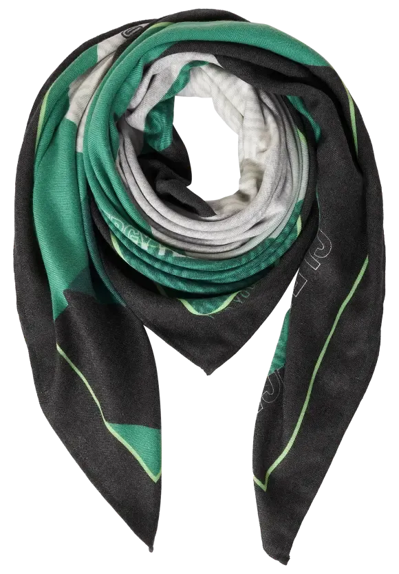 572284- Easy Green Print Cosy Loop Scarf - Cecil