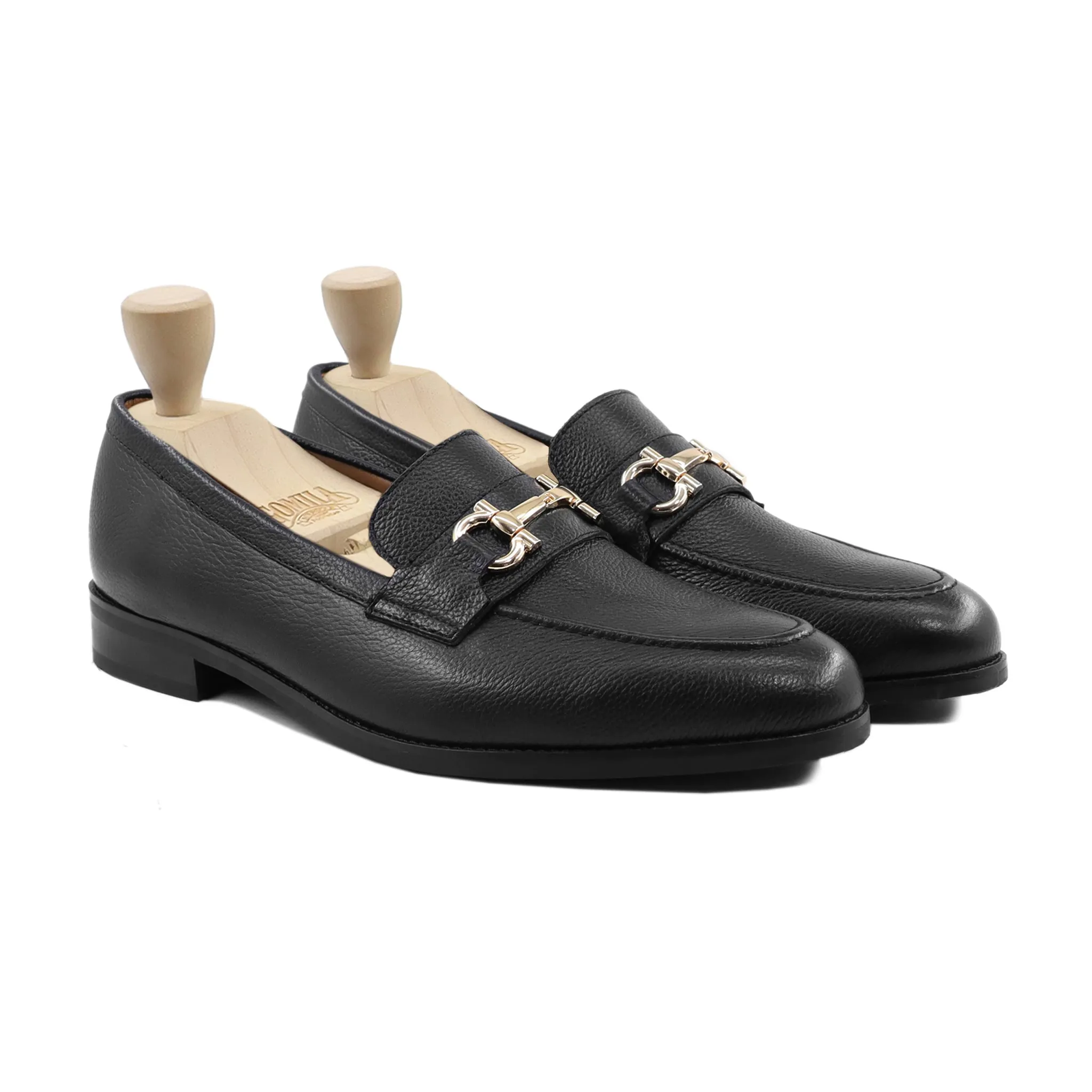 AERITH - BLACK PEBBLE GRAIN LOAFER