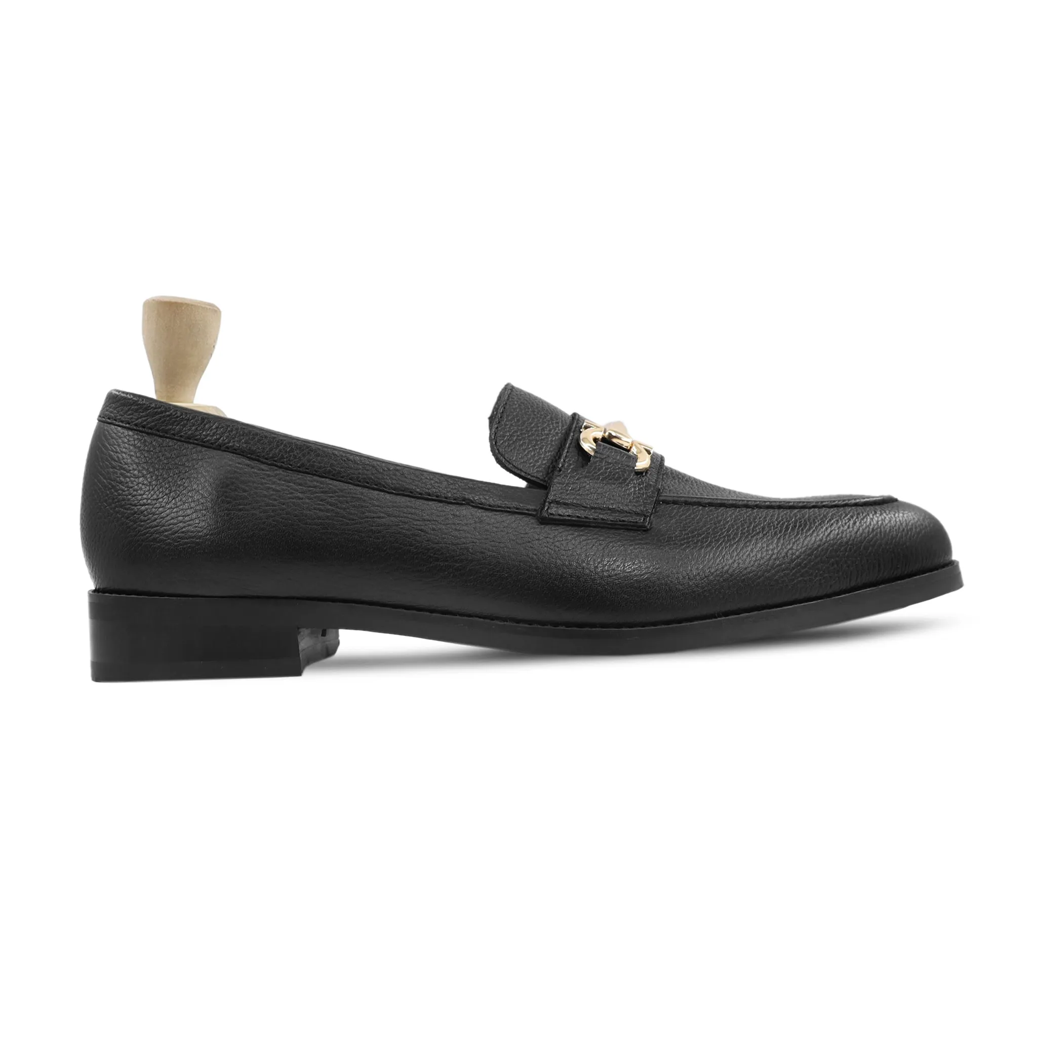 AERITH - BLACK PEBBLE GRAIN LOAFER