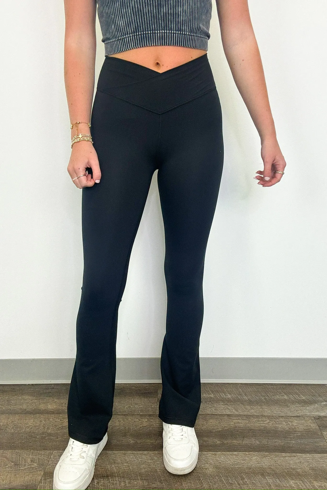 Alynia Crossover High Waist Flare Leggings - BACK IN STOCK