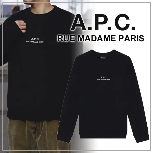 A.P.C.  |Crew Neck Long Sleeves Plain Logo Designers Sweatshirts