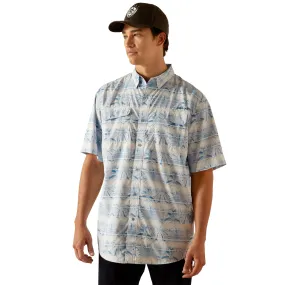 Ariat Mens Blue Down Venttek Short Sleeve Shirt