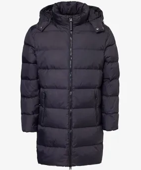 Arne Mens Black Mid-length detachable-hood shell-down jacket