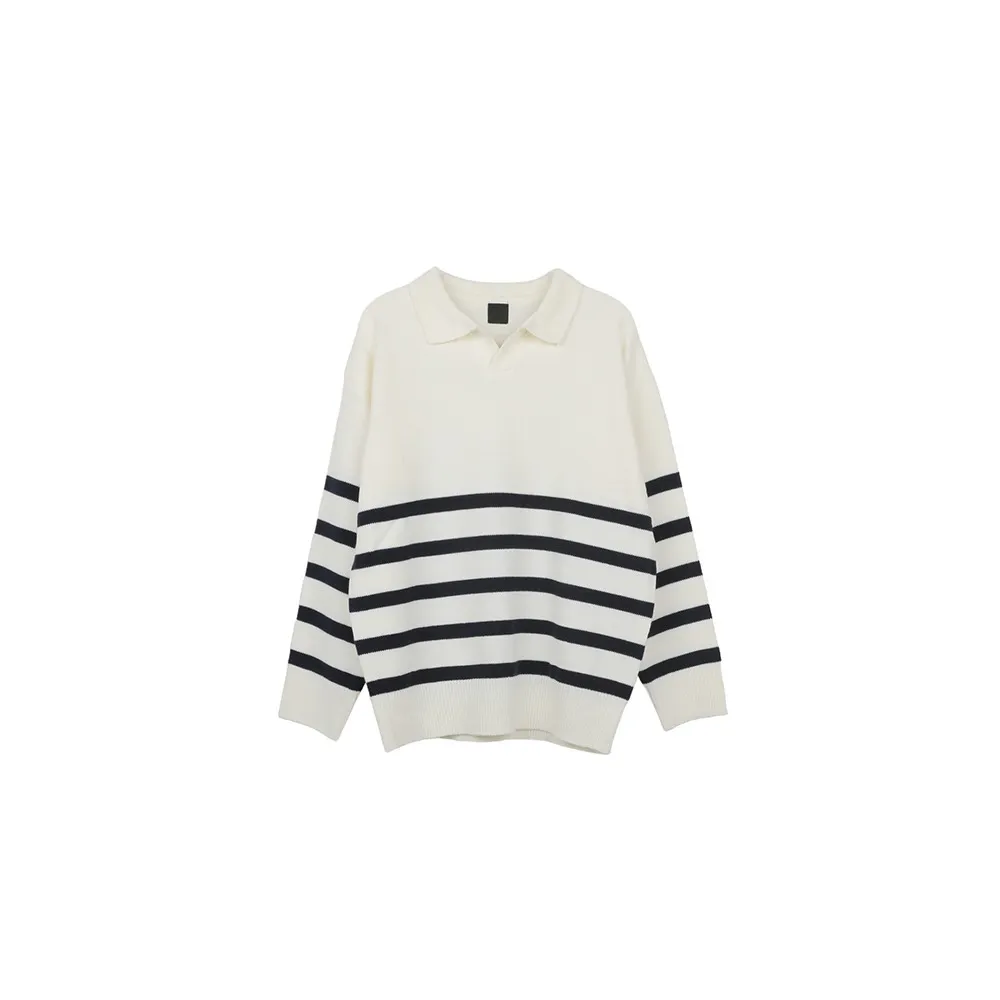 ASCLO  |Pullovers Stripes Unisex Street Style Long Sleeves Oversized