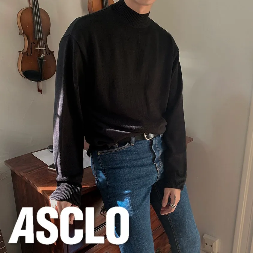 ASCLO  |Pullovers Unisex Cashmere Nylon Street Style Long Sleeves