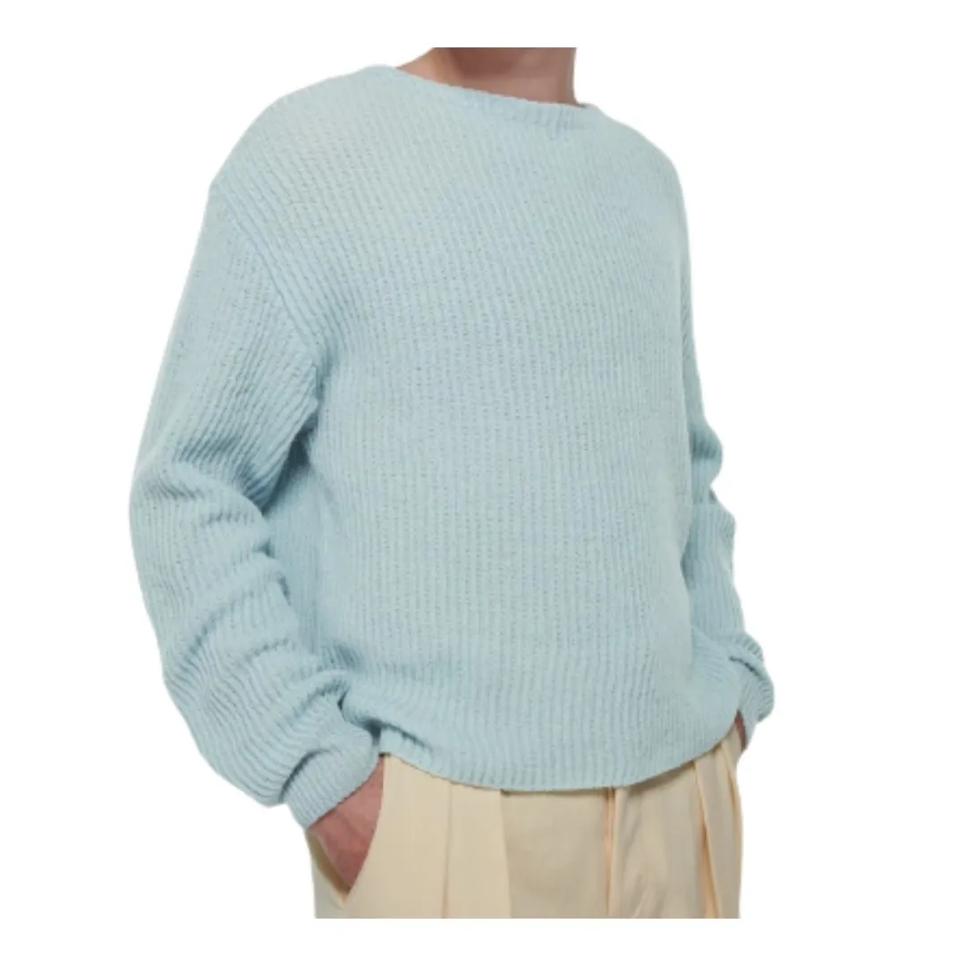 AURALEE  |Wool Long Sleeves Plain Sweaters