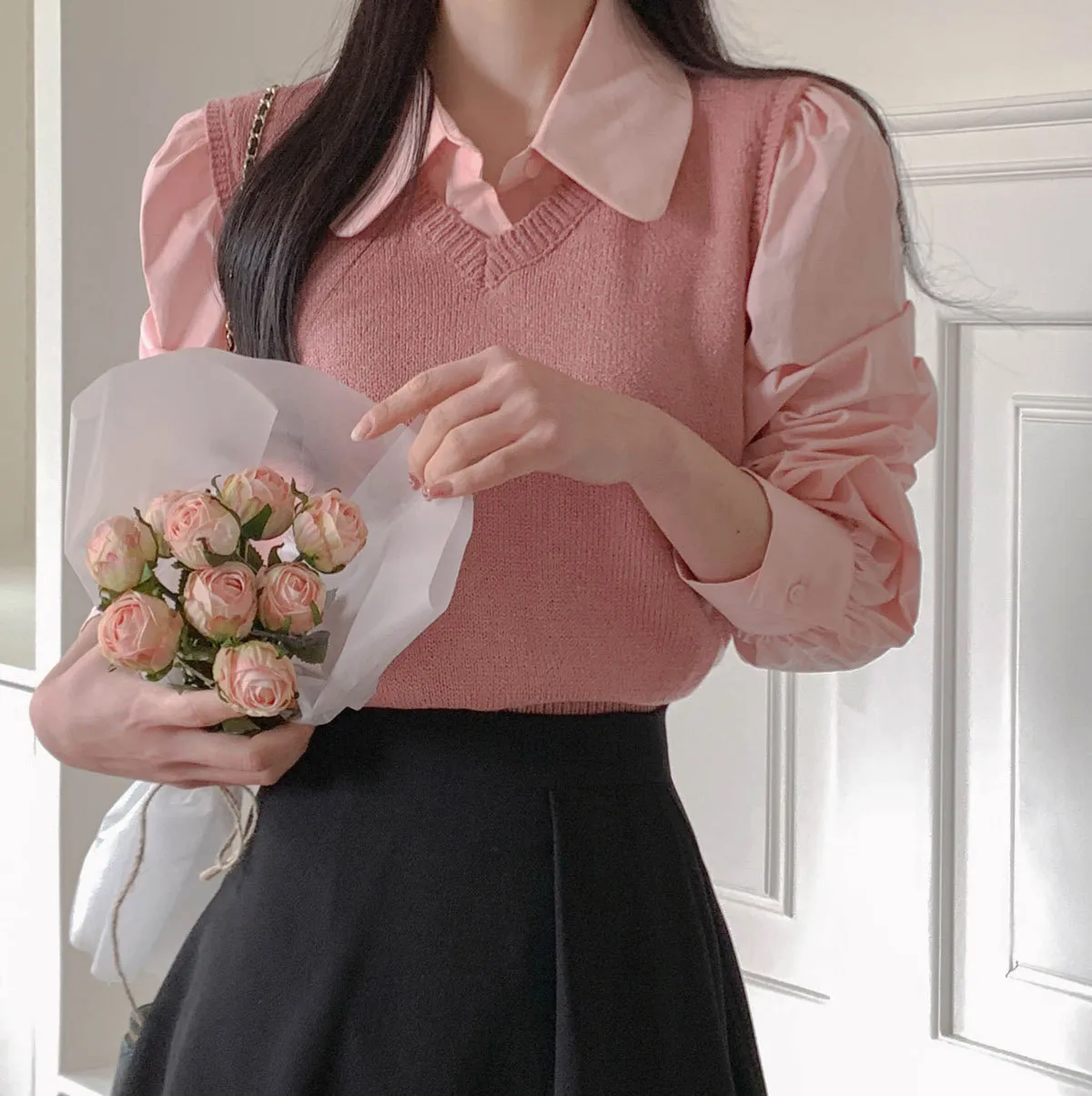 BADDIARY  |Casual Style Long Sleeves Plain Elegant Style