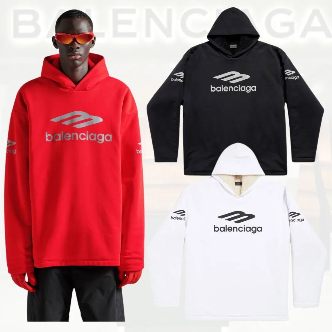 BALENCIAGA  |Pullovers Unisex Street Style Long Sleeves Plain Cotton