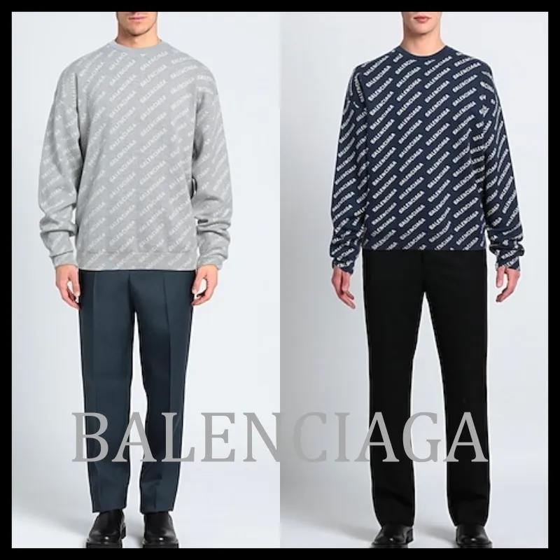 BALENCIAGA  |Pullovers Unisex Wool Nylon Street Style U-Neck Long Sleeves