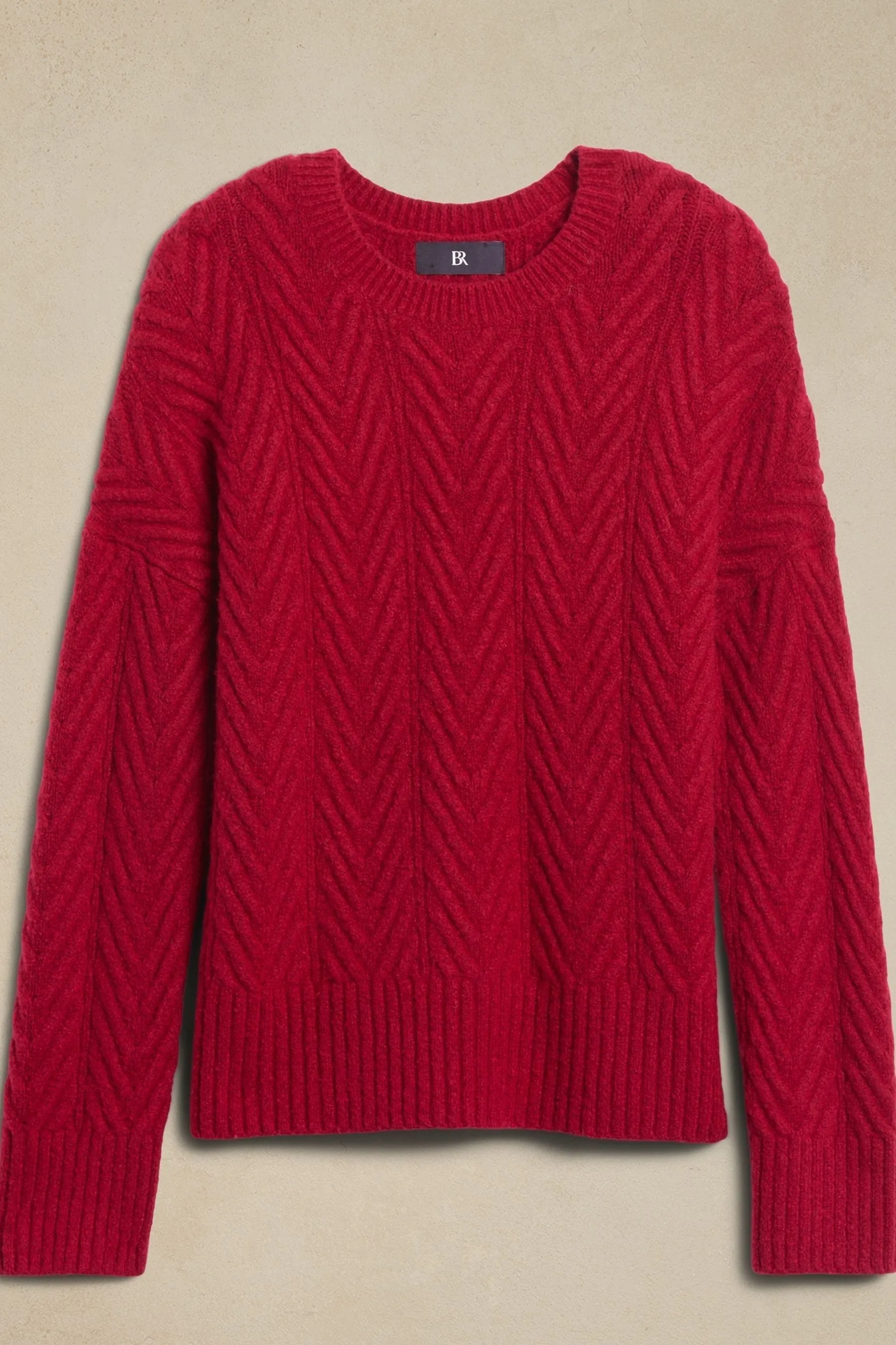 Banana Republic Red Nadia Cable Jumper