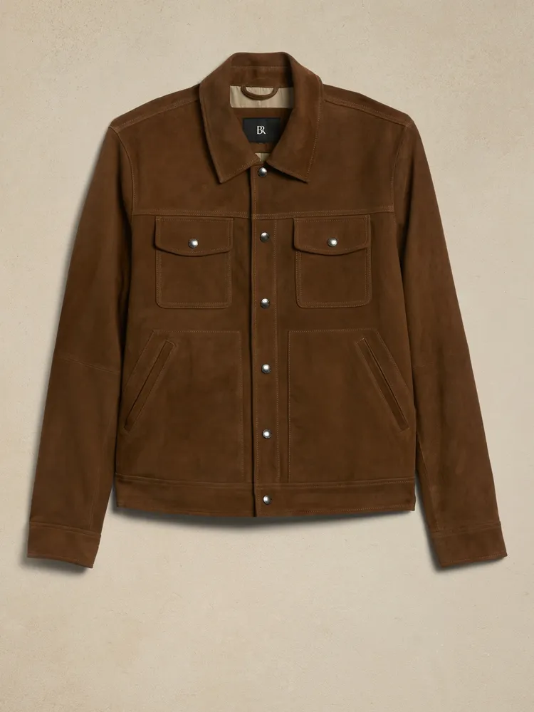 Banana Republic Suede Trucker Jacket