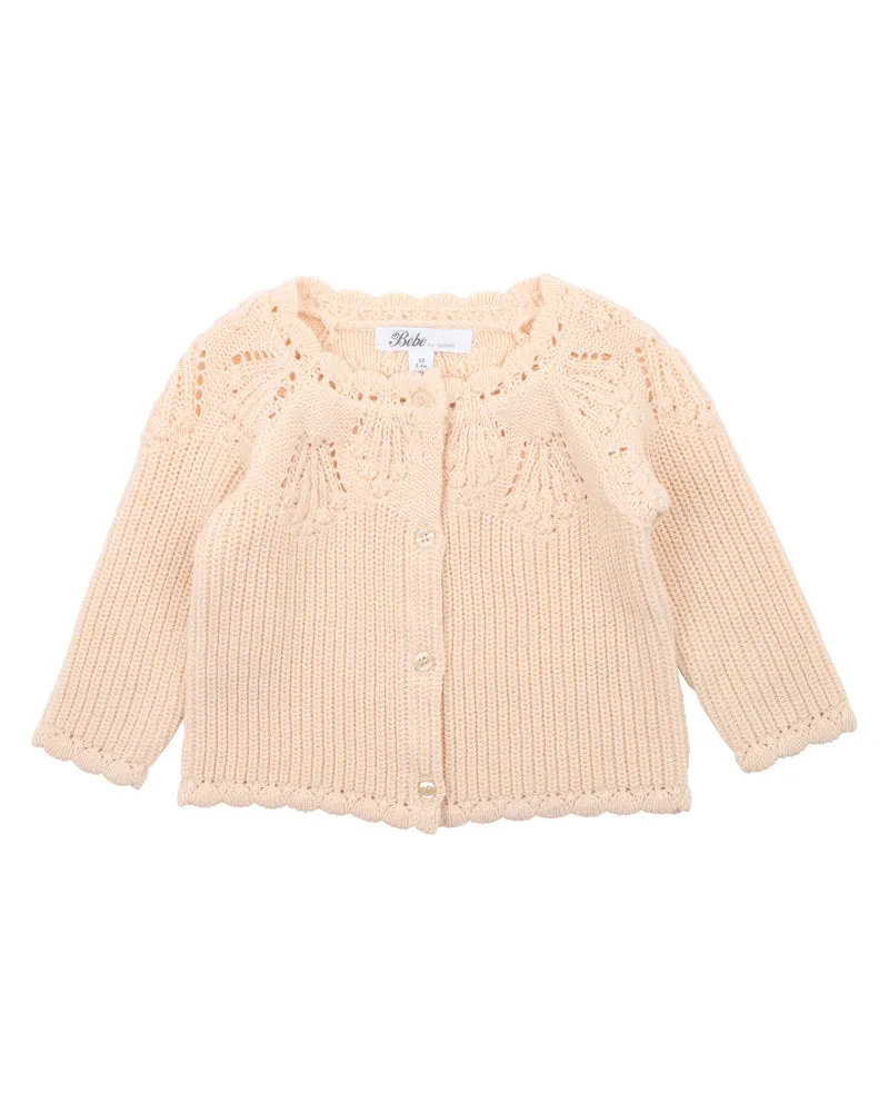 Bebe Double Cream Knitted Cardigan