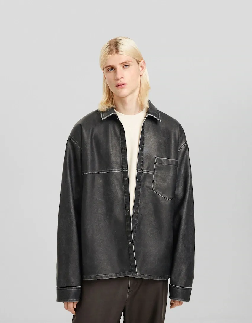 Bershka  |Faux Fur Long Sleeves Shirts