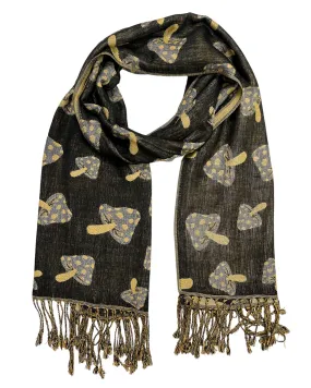 Black & Tan Reversible Mushroom Rave Pashmina