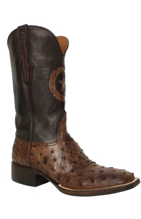 Black Jack Mens Tobacco Bruciato Full Quill Ostrich Cowboy Boots