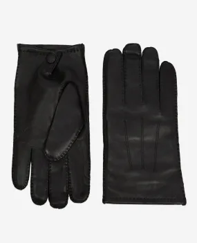 Black leather gloves