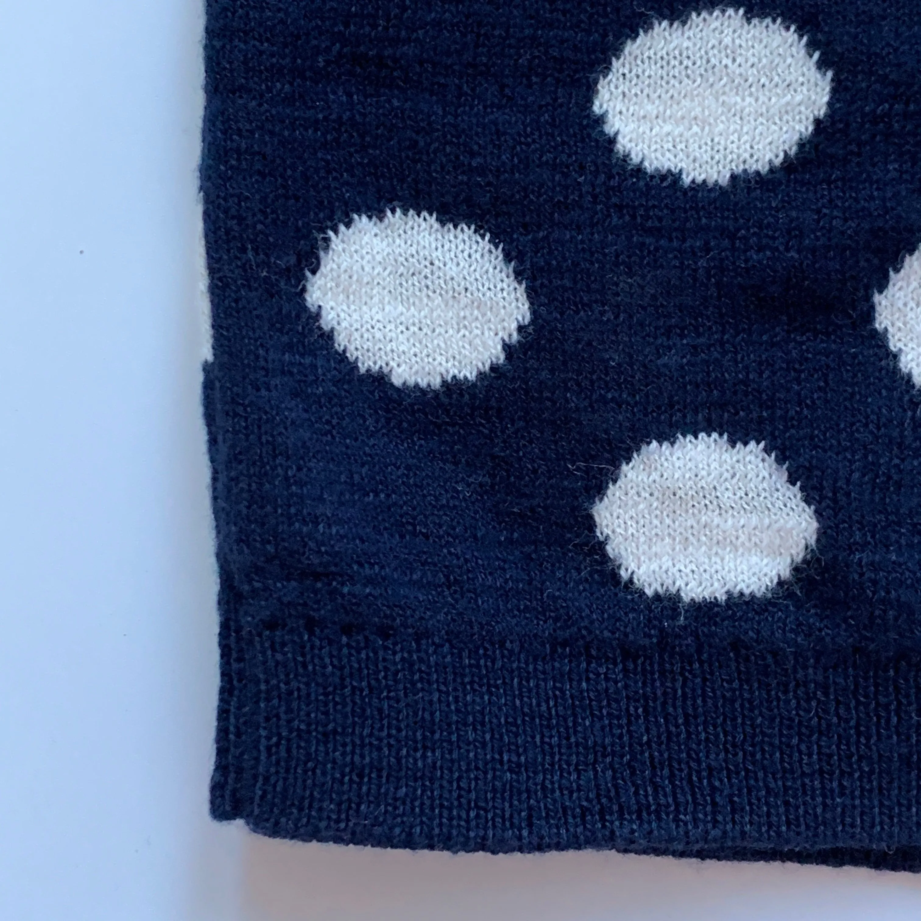 Bonpoint Navy And White Polka Dot Cardigan: 18 Months