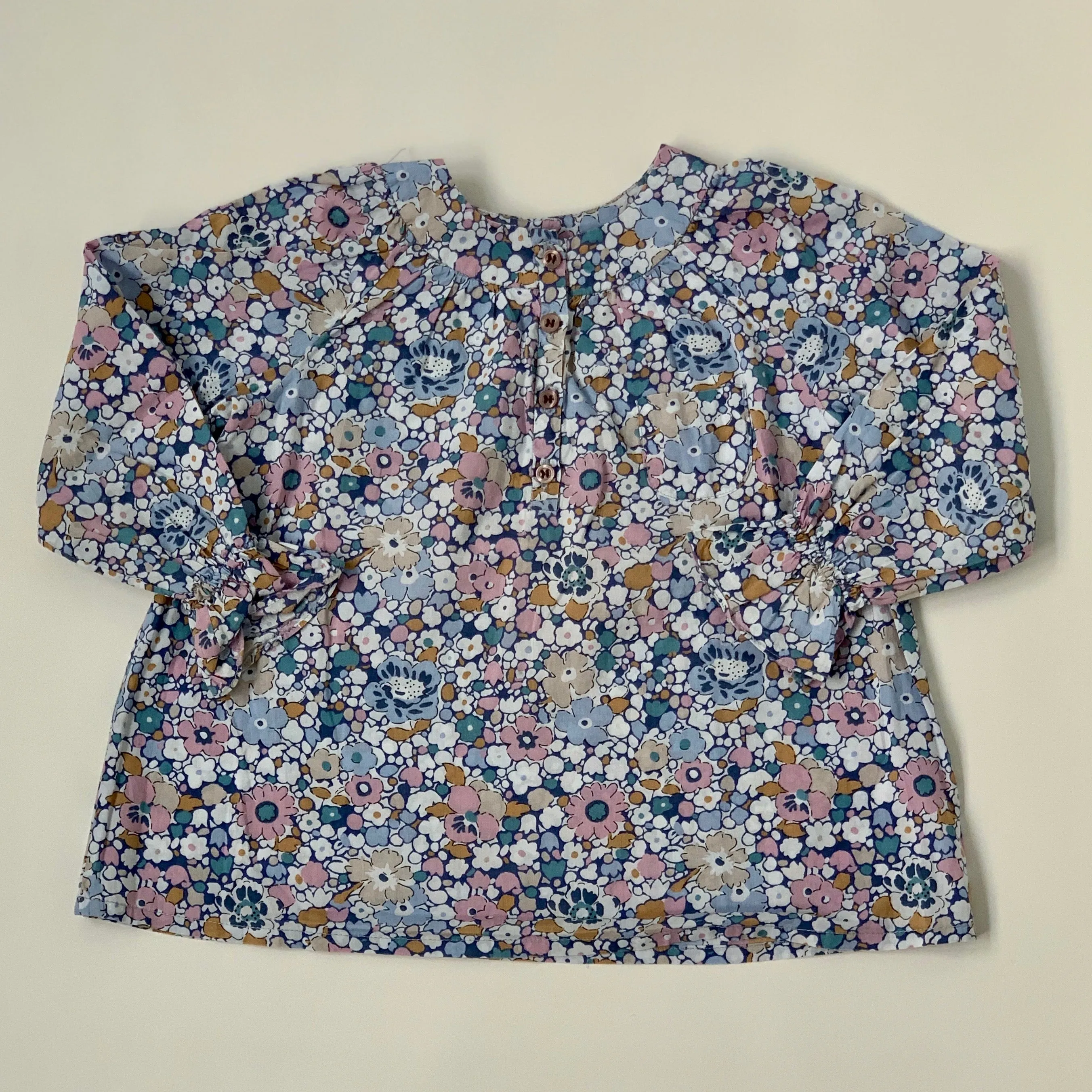 Bonpoint Pale Blue Liberty Print  Blouse: 3 Years