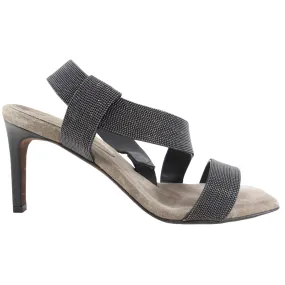 Brunello Cucinelli Grey Monili Bead Heel Sandal - 7