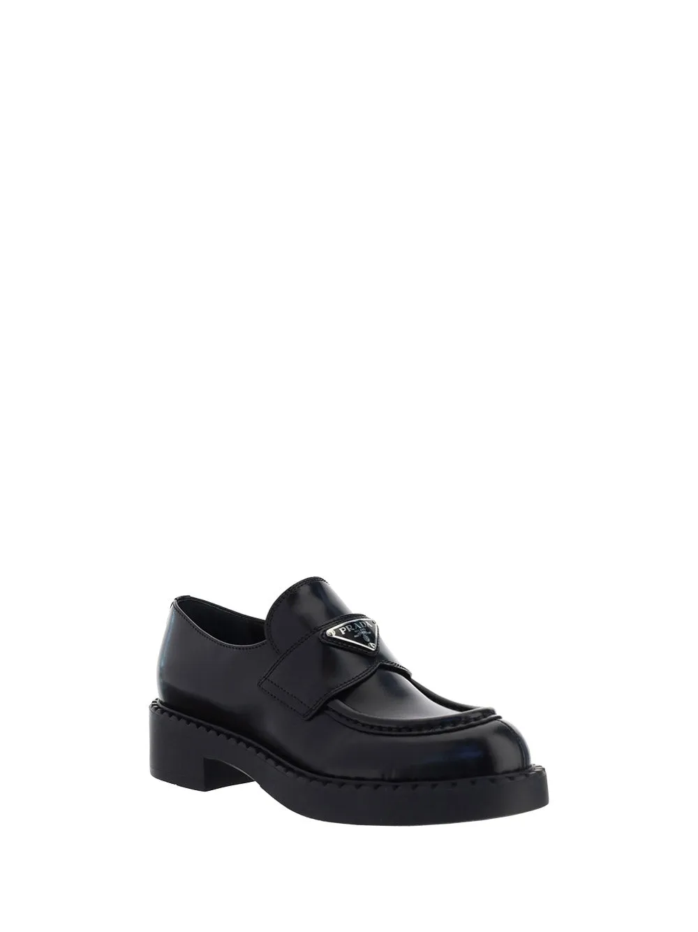 Brushed Leather Loafers - Black