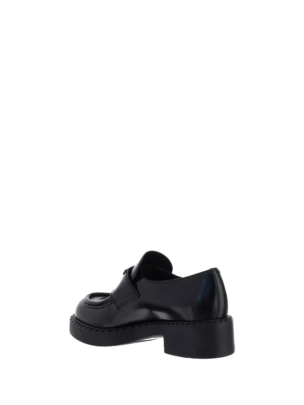 Brushed Leather Loafers - Black