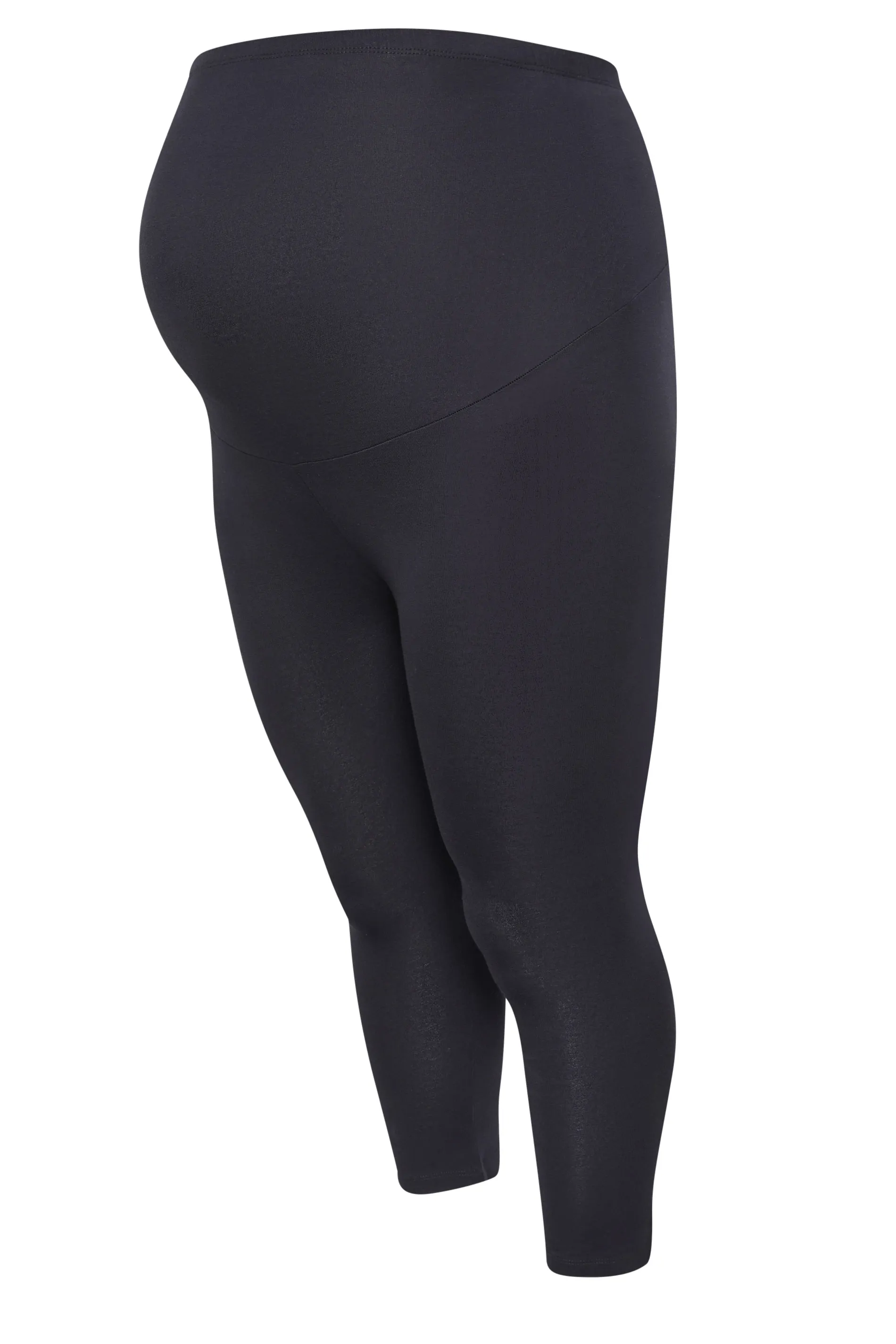 BUMP IT UP MATERNITY Curve Black Stretch Cropped Leggings