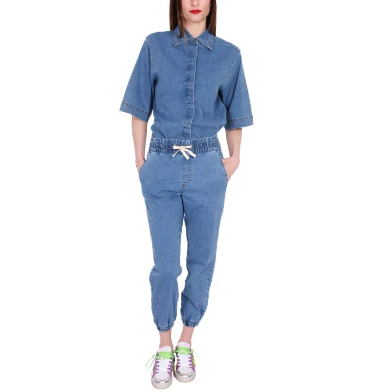 CAMICIA DENIM MANICHE TRE QUARTI, BLU