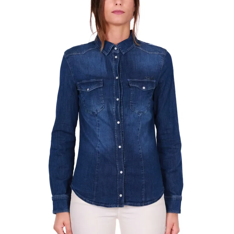 CAMICIA DONNA IN JEANS, BLU