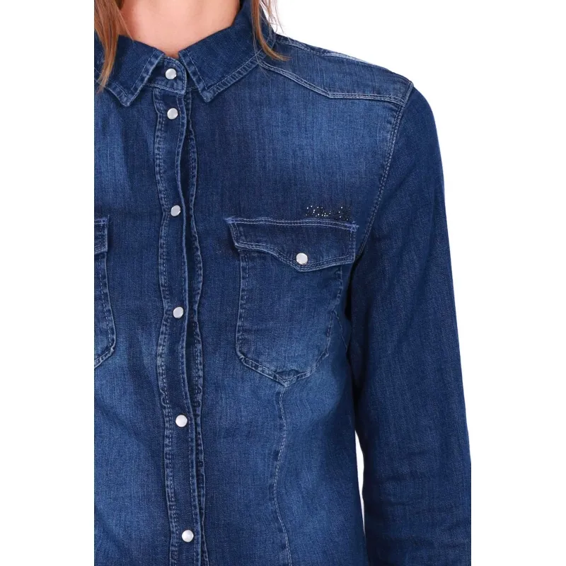 CAMICIA DONNA IN JEANS, BLU