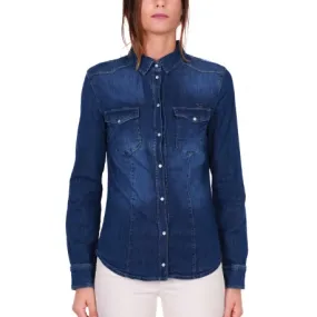 CAMICIA DONNA IN JEANS, BLU