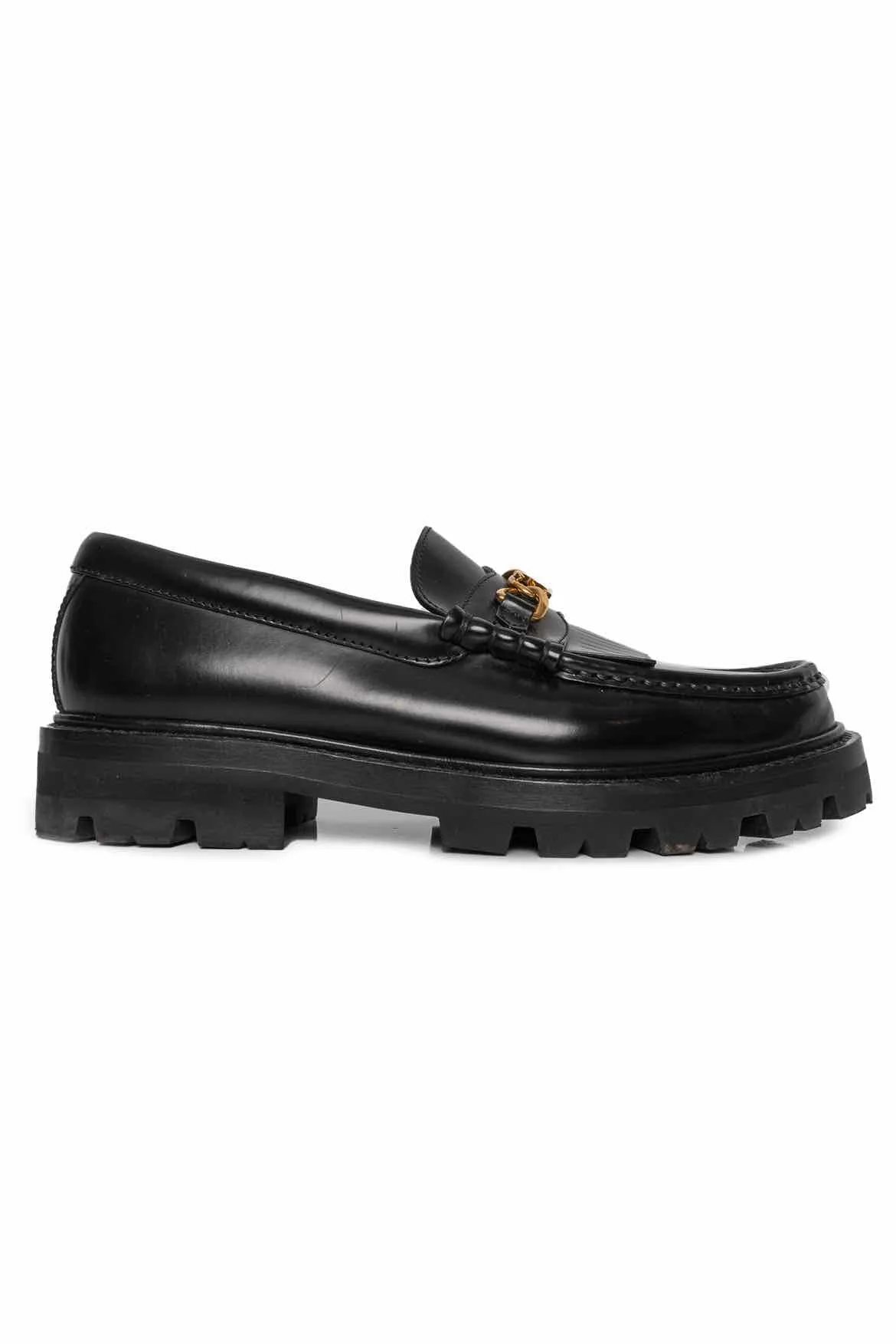 Celine Size 38 Margaret Triomphe Chain Loafers