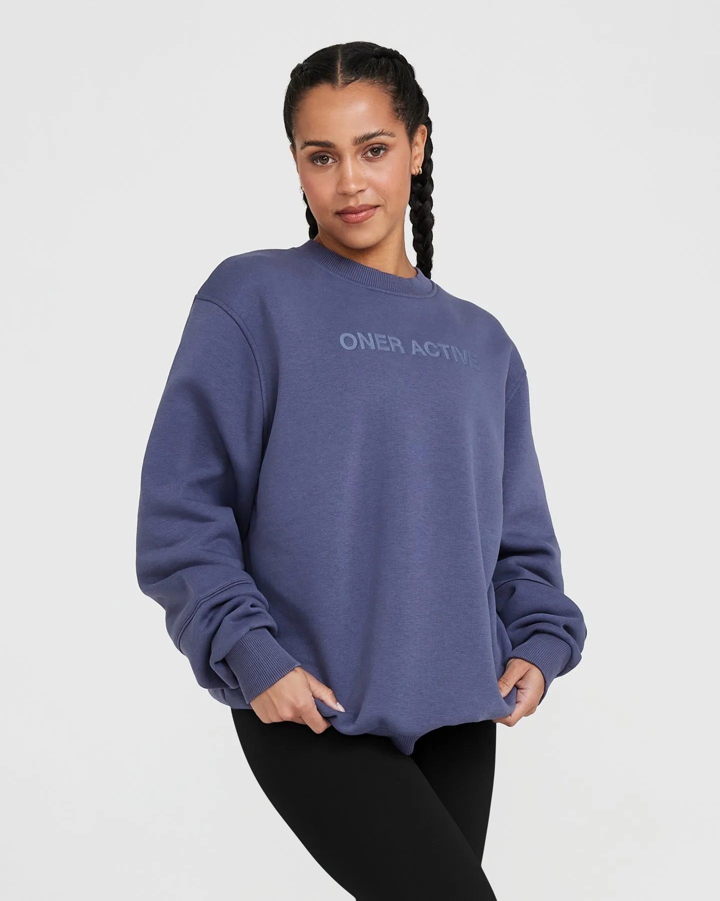 Classic Lounge Oversized Crew Neck | Slate Blue