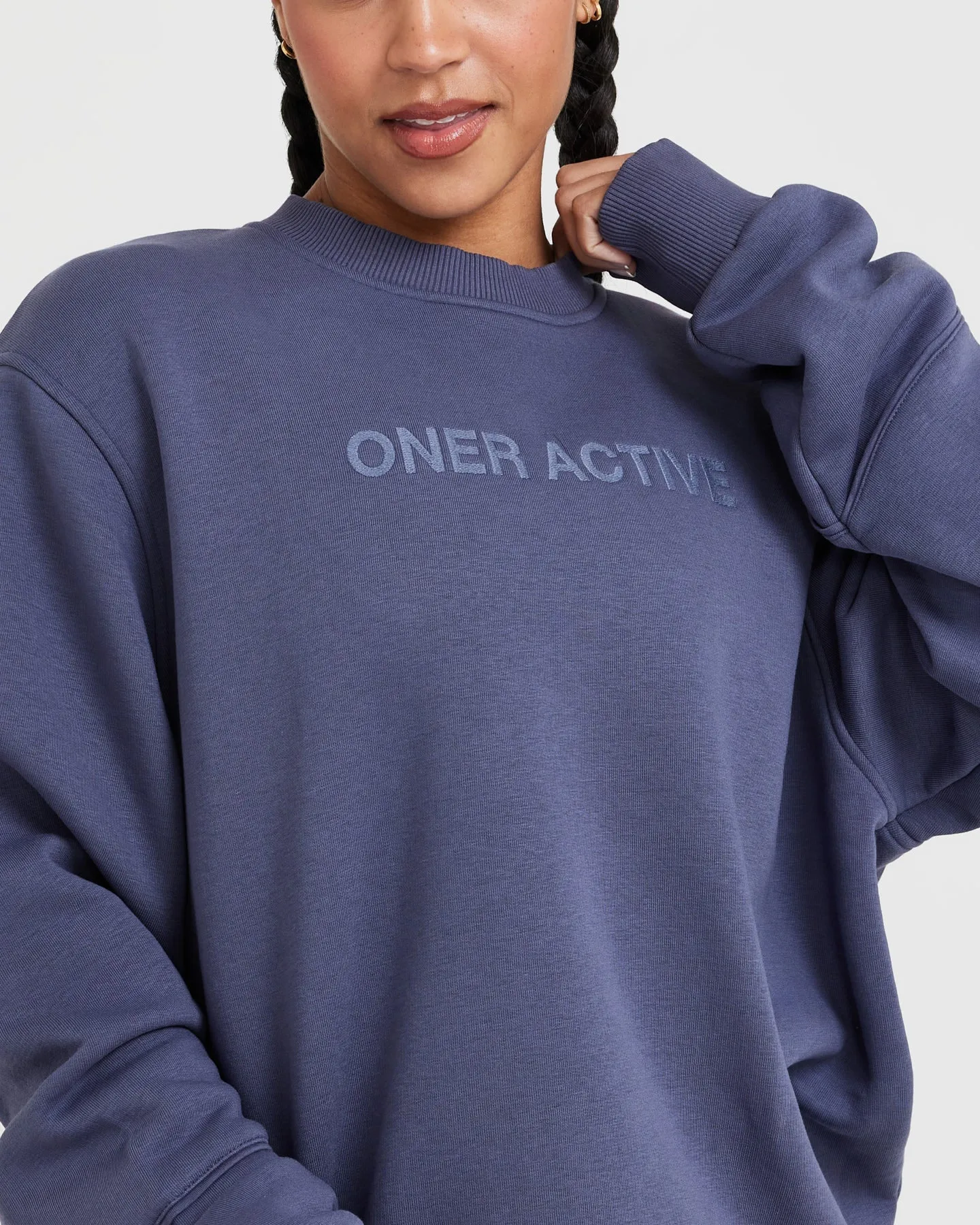 Classic Lounge Oversized Crew Neck | Slate Blue