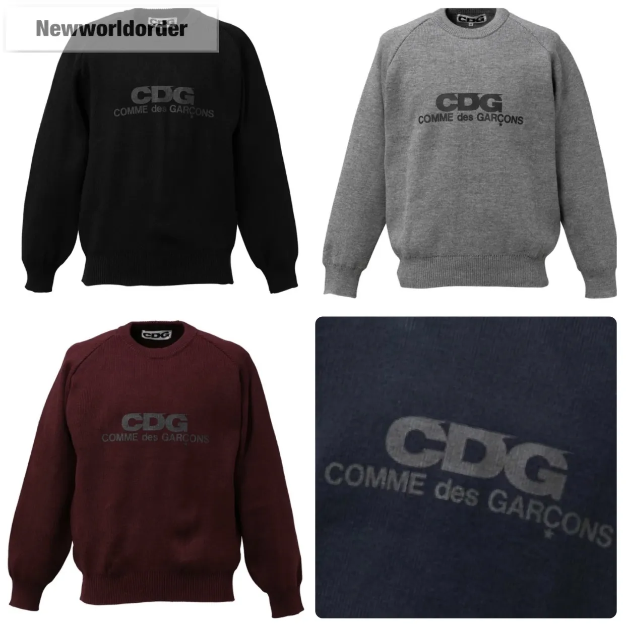 COMME des GARCONS  |Pullovers Unisex Street Style Long Sleeves Logo Designers