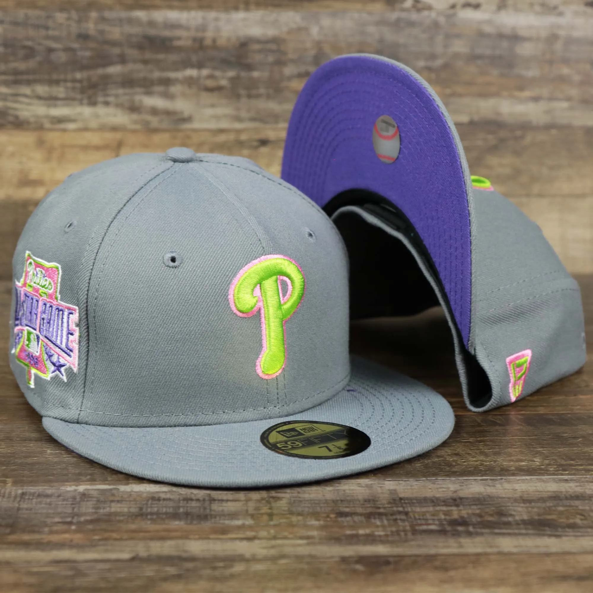 Cooperstown Philadelphia Phillies 1996 All Star Game Liberty Bell Side Patch Bel Air 5s Matching 59Fifty Fitted Cap