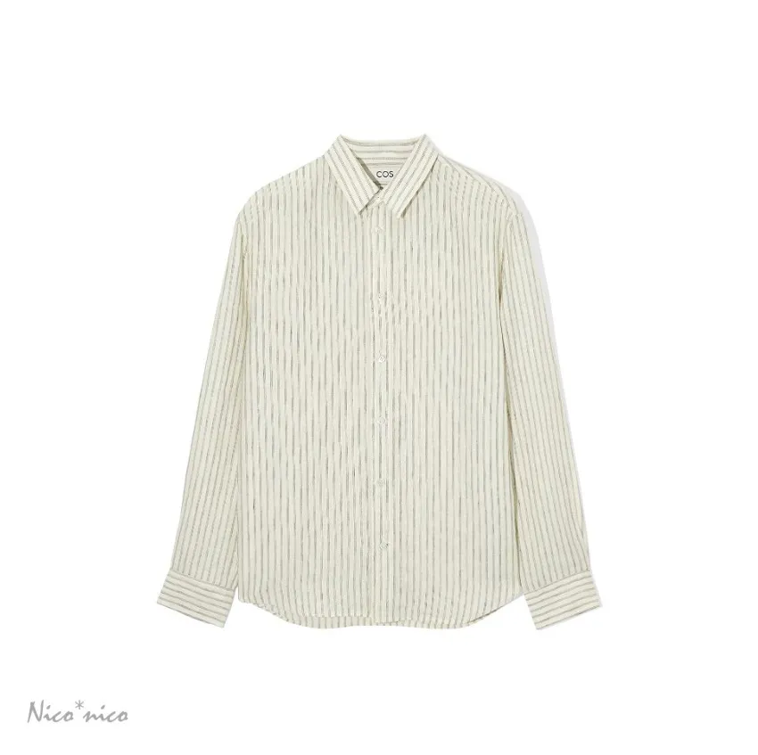 COS  |Stripes Linen Long Sleeves Shirts