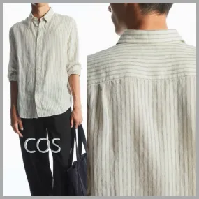 COS  |Stripes Linen Long Sleeves Shirts