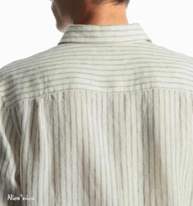 COS  |Stripes Linen Long Sleeves Shirts