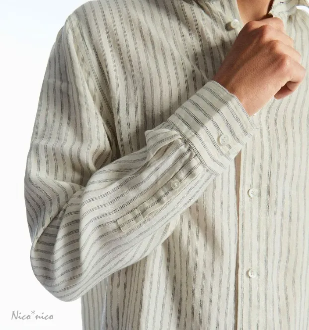 COS  |Stripes Linen Long Sleeves Shirts