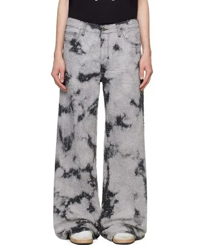 COÛT DE LA LIBERTÉ Black & Gray Victor Loop Wide Leg Jeans