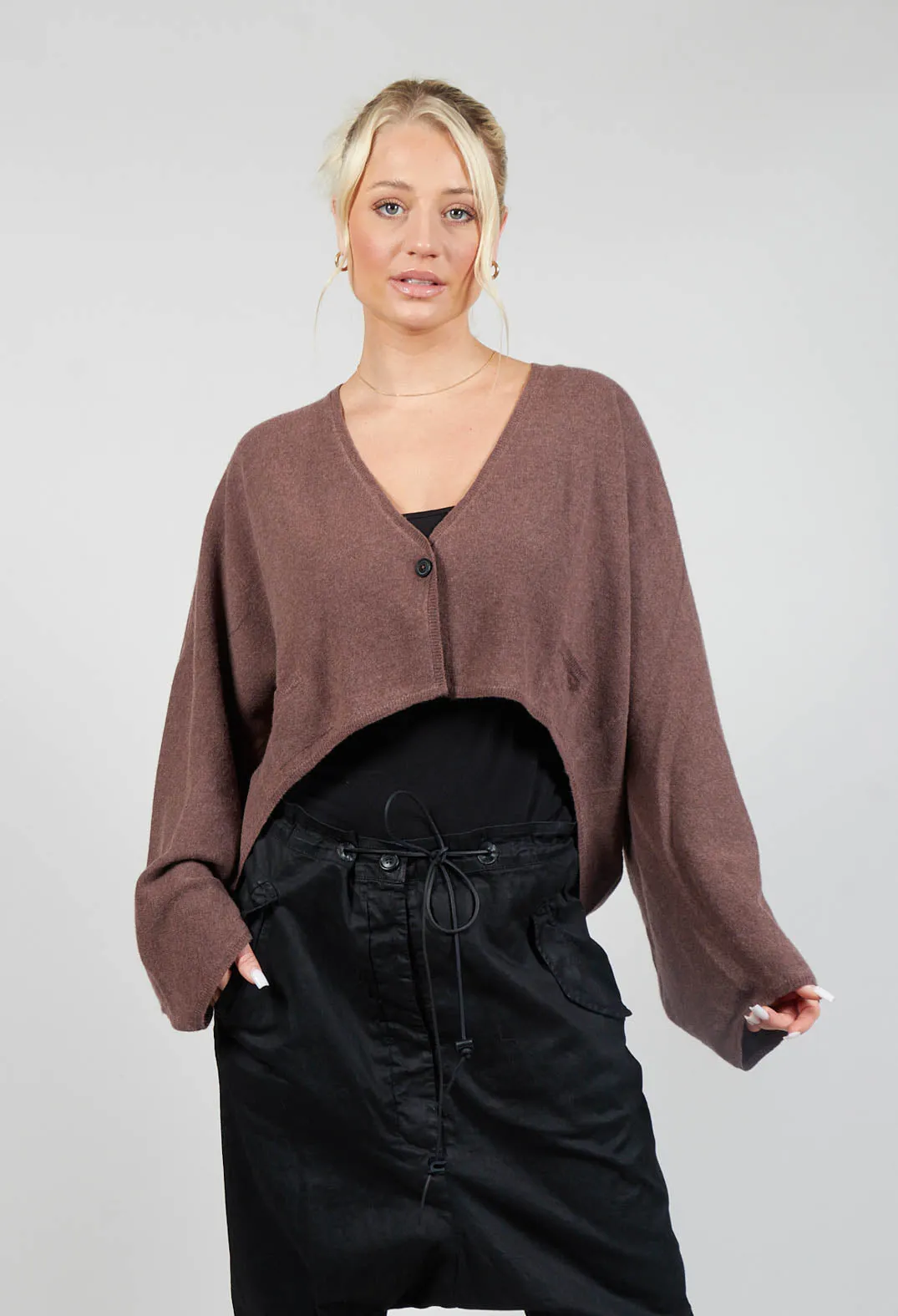 Cropped Cardigan in Rust Cloud