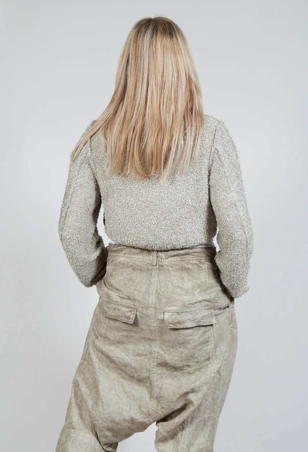 Cropped Cardigan in Straw Cloud