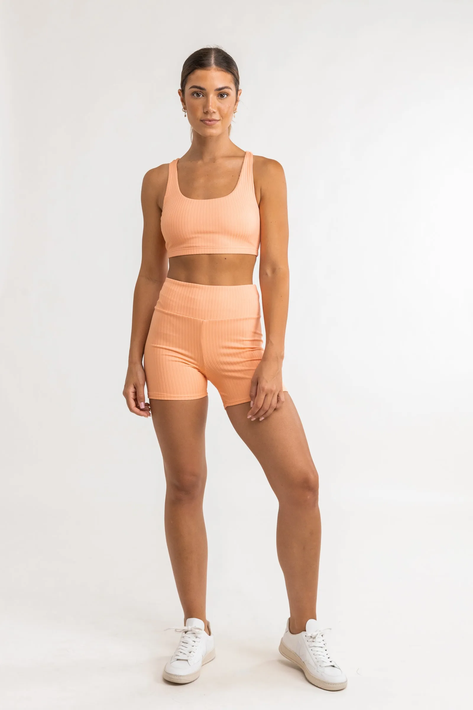 Elle Ribbed Crop Top Guava