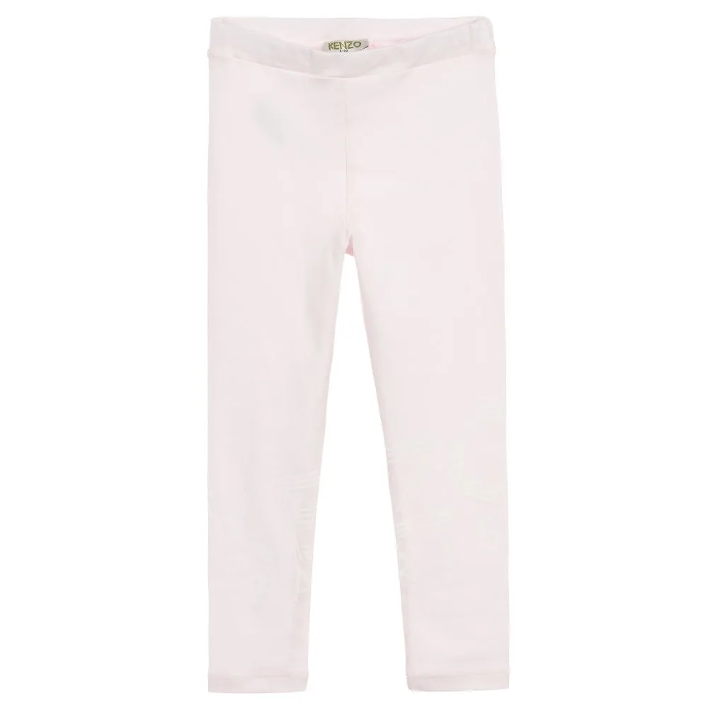 Girls Pink Cotton Leggings