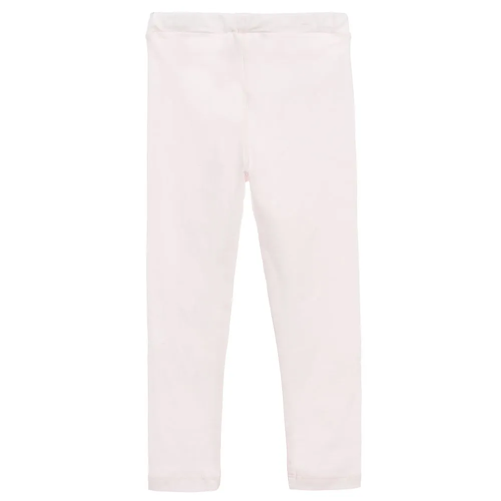 Girls Pink Cotton Leggings