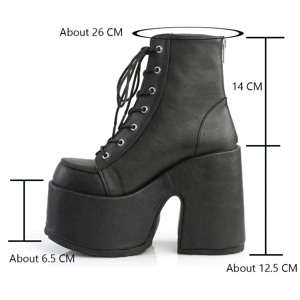 Handmade Women's Black Autumn Elegant Round Toe High Heels Boots