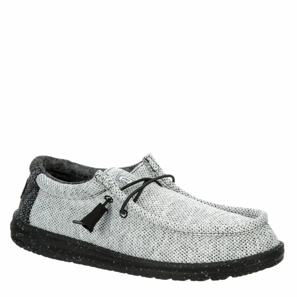 HEYDUDE  MENS WALLY KNIT SLIP ON SNEAKER