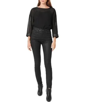 Hobbs London Gia Coated Jeans in Black